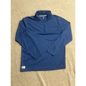 Quiksilver Waterman Pullover Mens Large 1/4 Zip Blue‎ Performance Activewear
